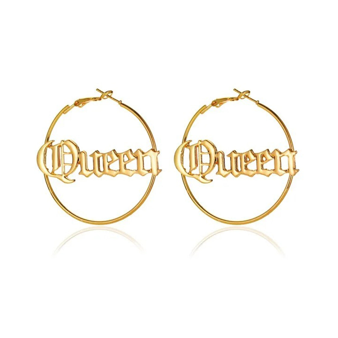 Queen hoop earrings