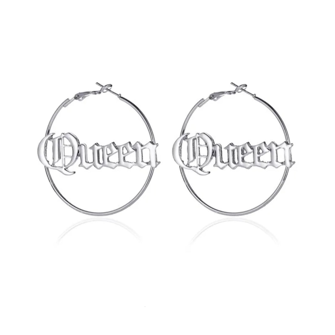 Queen hoop earrings