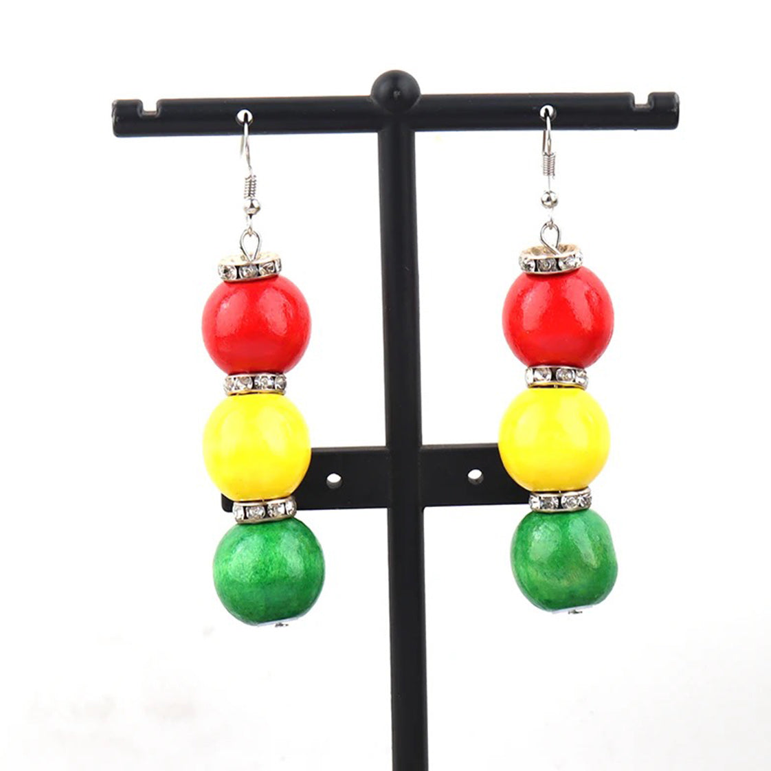 Red,gold and green earrings