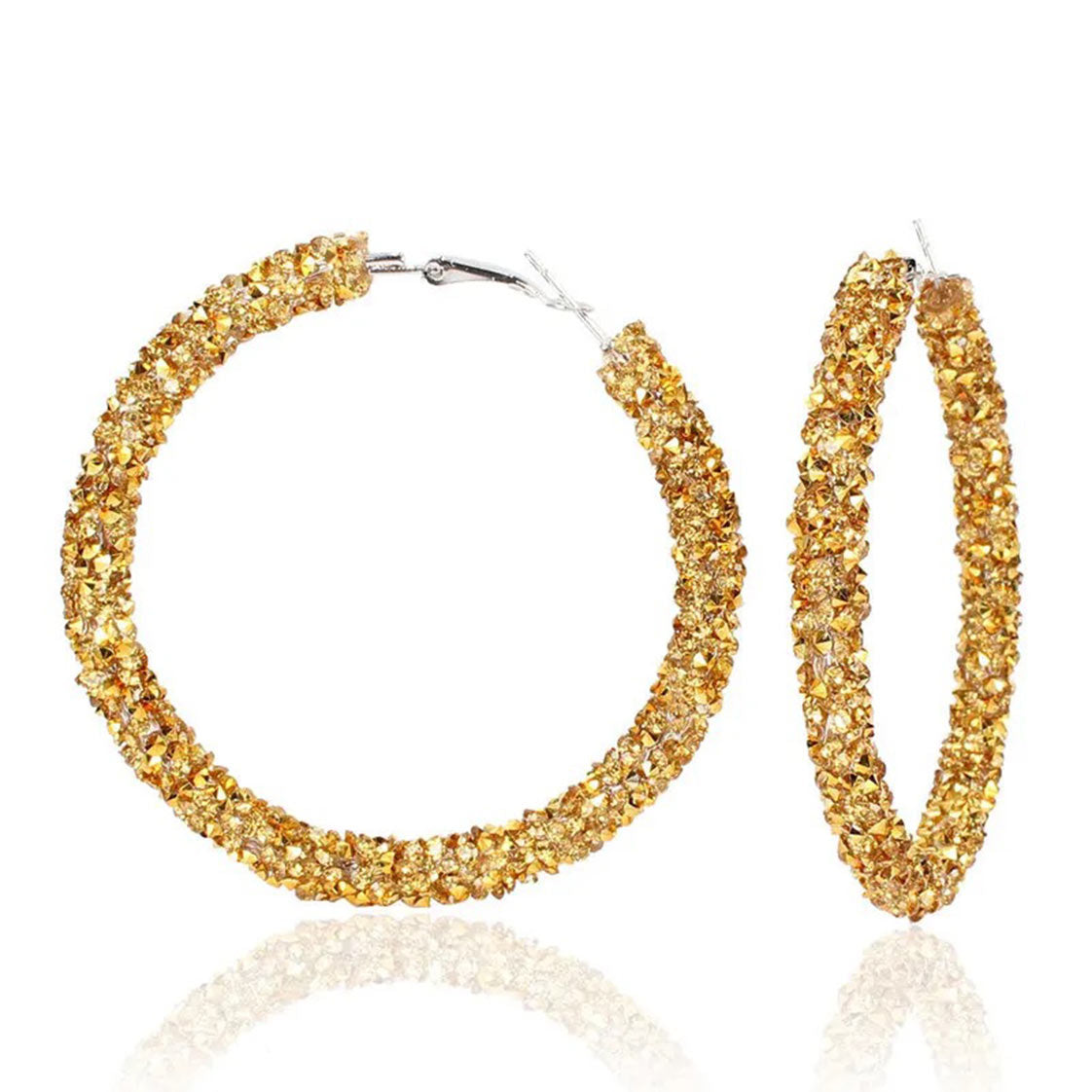 Sparkling Rhinestone Hoop Earrings