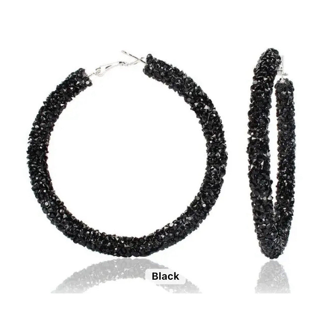 Sparkling Rhinestone Hoop Earrings