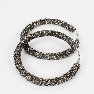 Sparkling Rhinestone Hoop Earrings