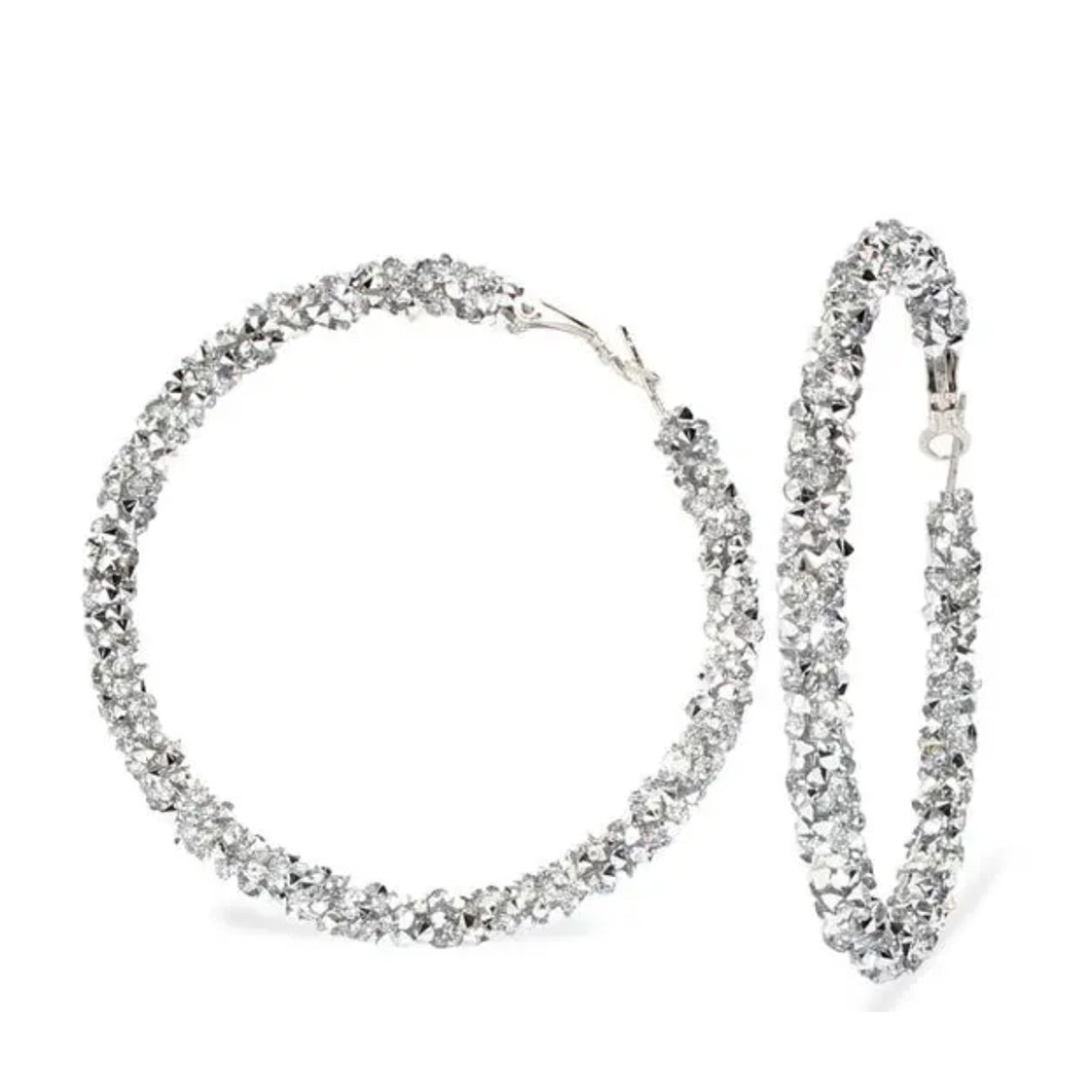 Sparkling Rhinestone Hoop Earrings