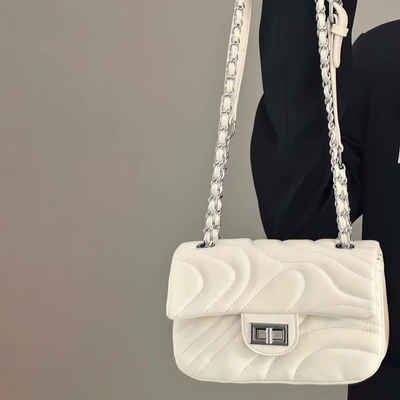 Prestige crossbody bag with silver link strap