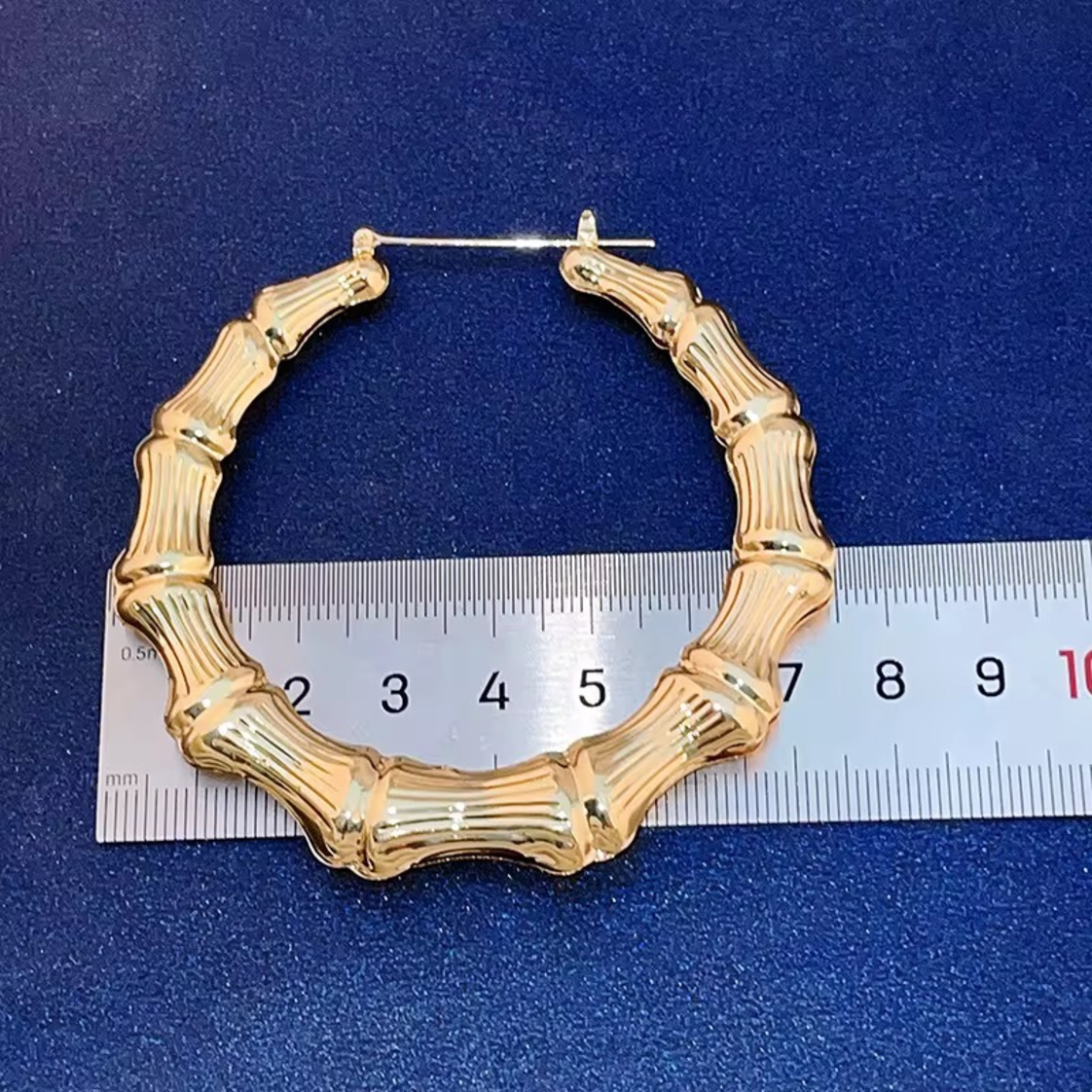 Gold Bamboo Hoop Earrings
