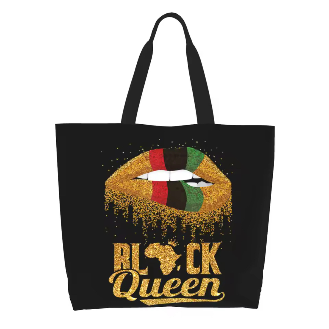 Black Queen Glitter Tote Bag