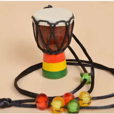 Handmade Wood Drum Necklace