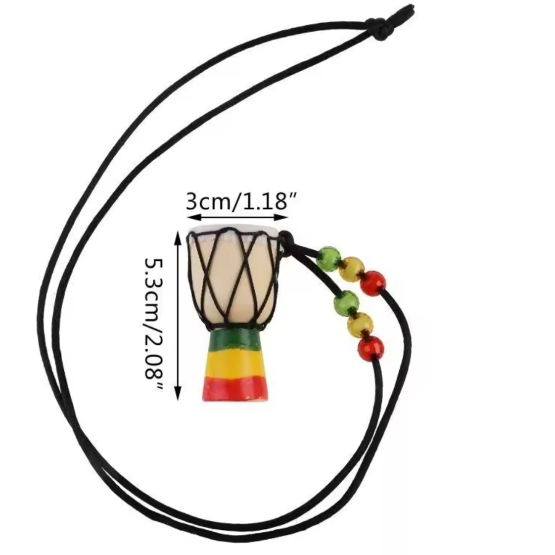 Handmade Wood Drum Necklace