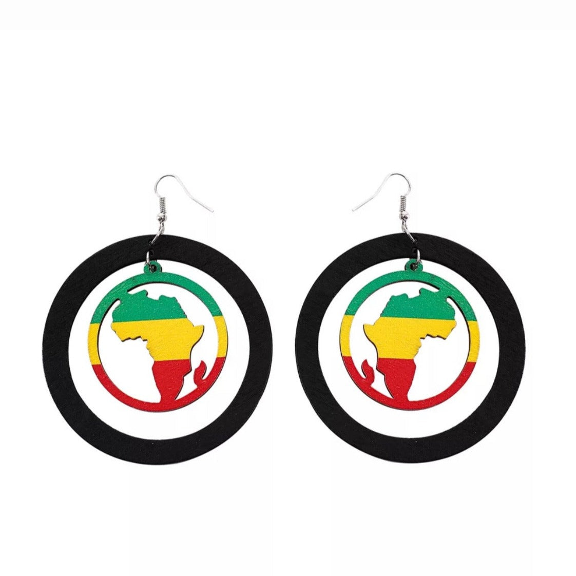 RGG RASTA WOODEN EARRINGS