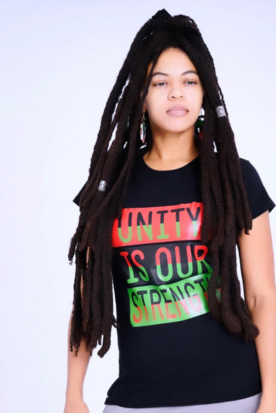 UNITY IS OUR STRENGTH BLACK T-SHIRT FOR WOMEN