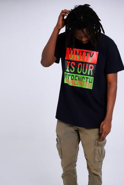 UNITY IS OUR STRENGTH BLACK T-SHIRT FOR MEN